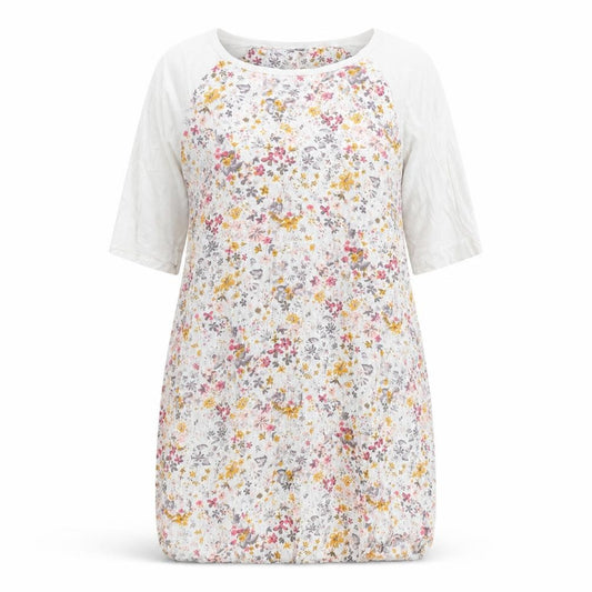 Marks and Spencer Womens Ivory Floral Viscose A-Line Size 16 Round Neck Pullover