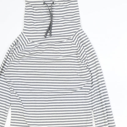 Gap Womens Grey Striped Polyester Pullover Sweatshirt Size S Pullover