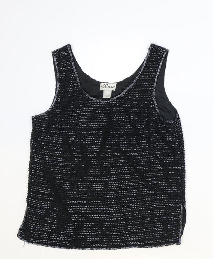 Preloved Ikana Womens Black Polyester Basic Tank Size M Scoop Neck - Front