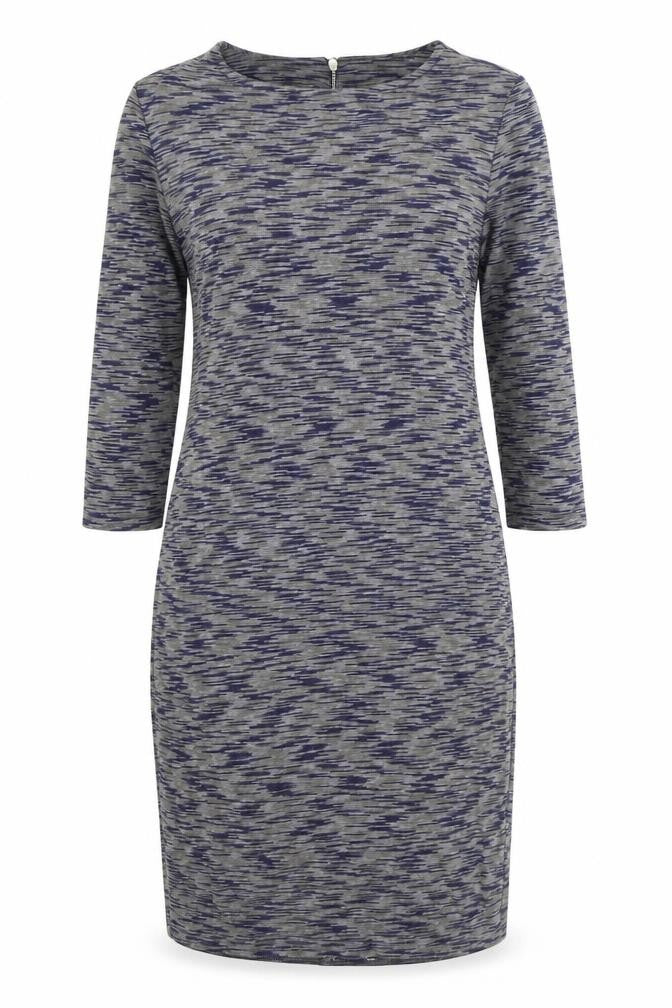New Look Womens Grey Geometric Polyester A-Line Size 14 Round Neck Zip