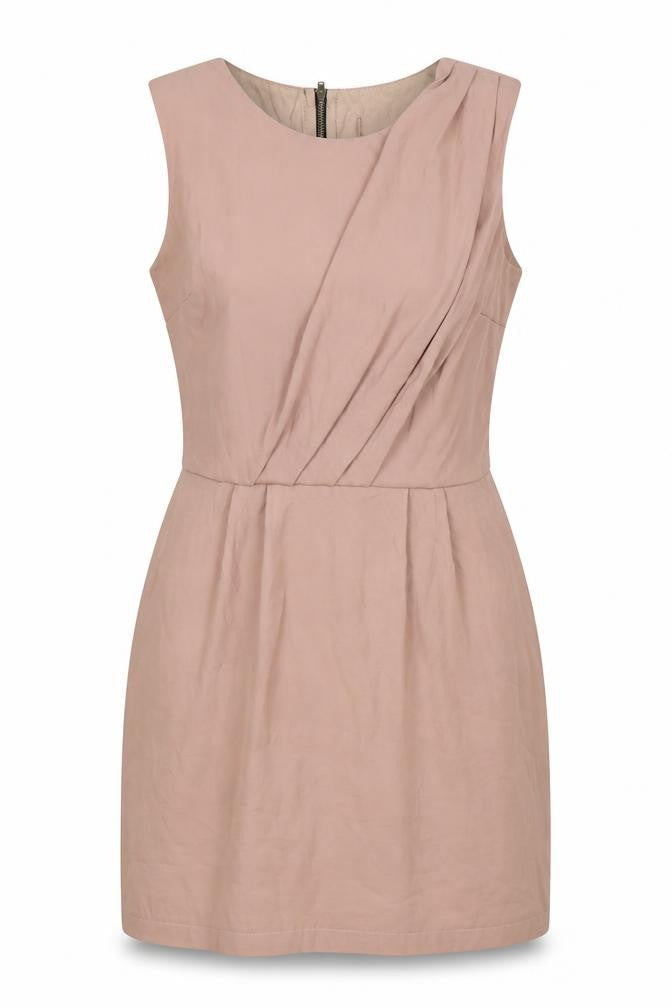 Topshop Womens Pink Polyester A-Line Size 8 Scoop Neck Zip