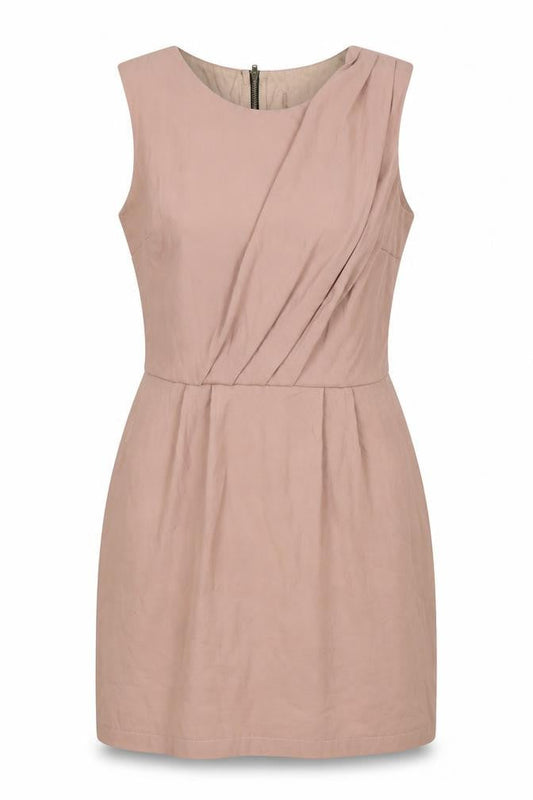Topshop Womens Pink Polyester A-Line Size 8 Scoop Neck Zip