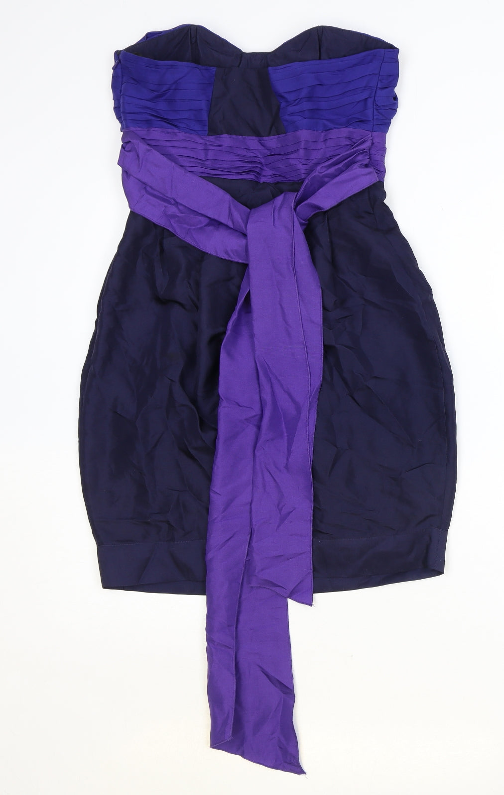 Warehouse Womens Purple Silk Mini Size 8 Sweetheart Zip