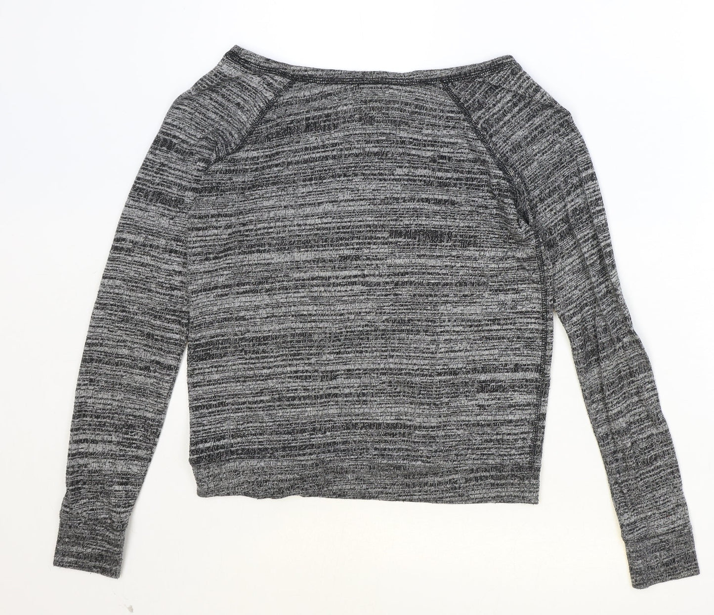 Poof Womens Grey Boat Neck Polyester Pullover Jumper Size M Pullover