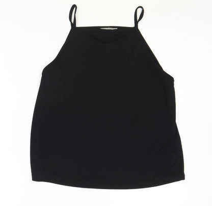ASOS Womens Black Polyester Basic Tank Size 10 V-Neck