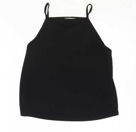 ASOS Womens Black Polyester Basic Tank Size 10 V-Neck