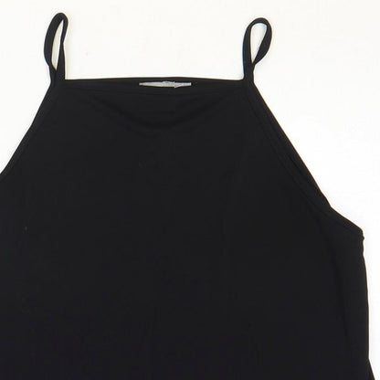 ASOS Womens Black Polyester Basic Tank Size 10 V-Neck