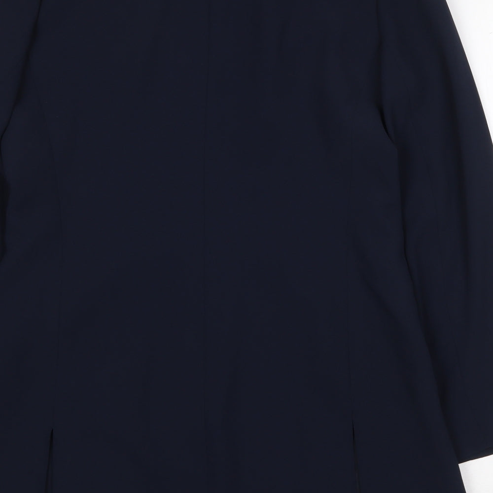 Frank Usher Womens Blue Overcoat Coat Size 10 Button