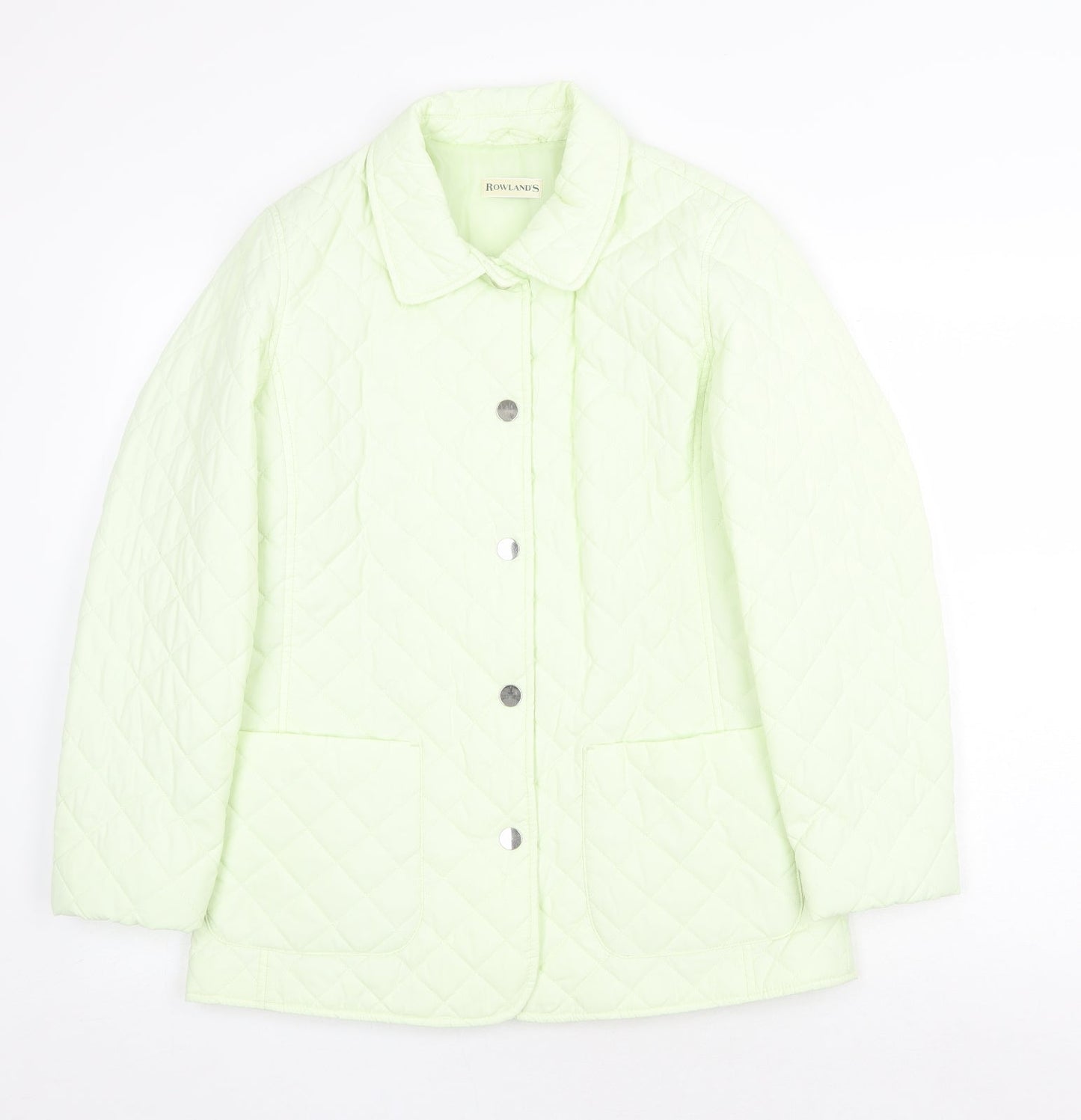 Rowlands Womens Yellow Quilted Jacket Size 8 Button