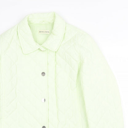 Rowlands Womens Yellow Quilted Jacket Size 8 Button