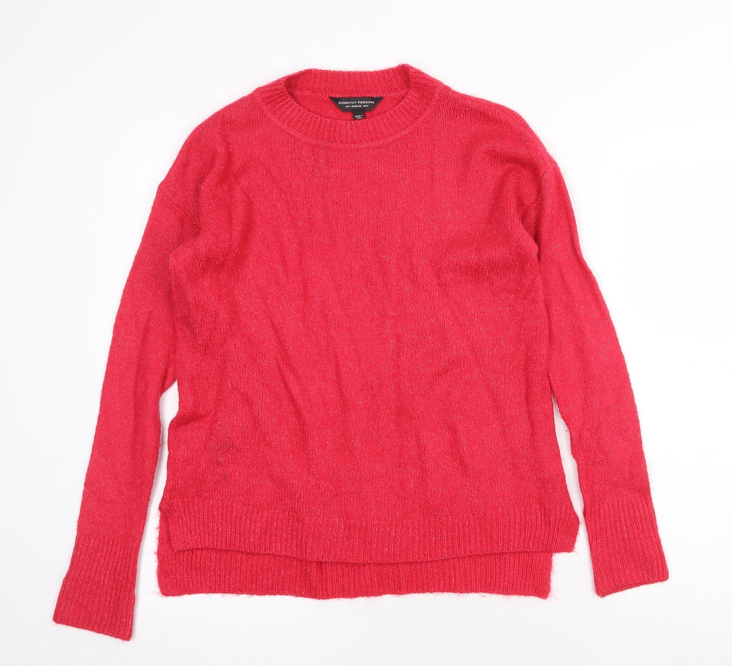 Dorothy Perkins Womens Pink Round Neck Acrylic Pullover Jumper Size 8