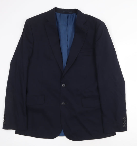 Marks and Spencer Mens Blue Wool Jacket Suit Jacket Size 42 Regular