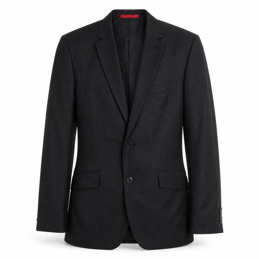 Burton Mens Black Striped Polyester Jacket Blazer Size 40 Regular