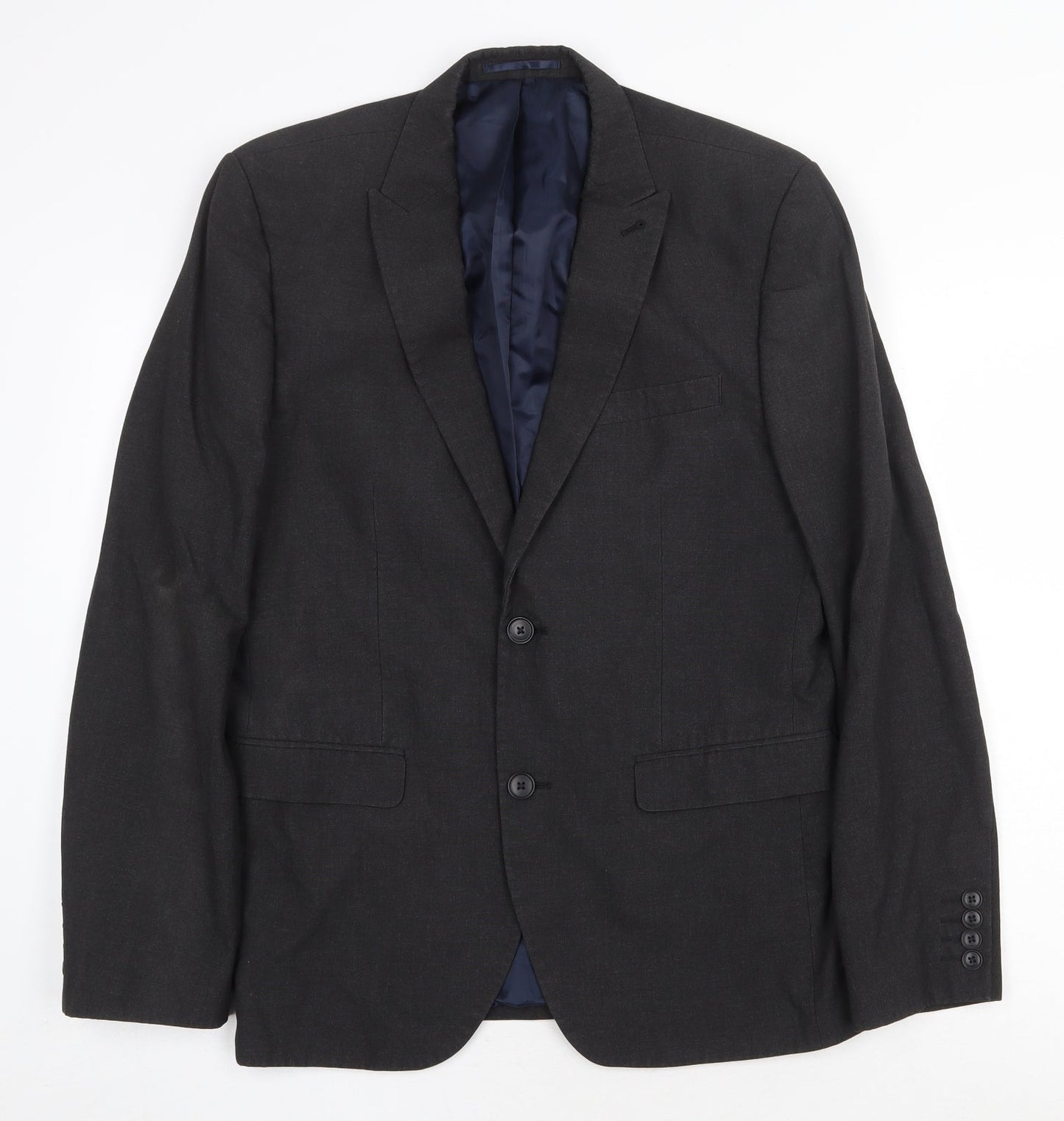 NEXT Mens Grey Polyester Jacket Suit Jacket Size 40 Regular
