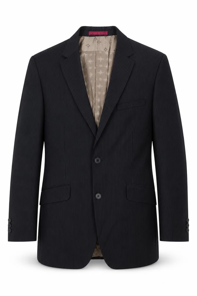 Limehaus Mens Black Striped Polyester Jacket Suit Jacket Size 38 Regular