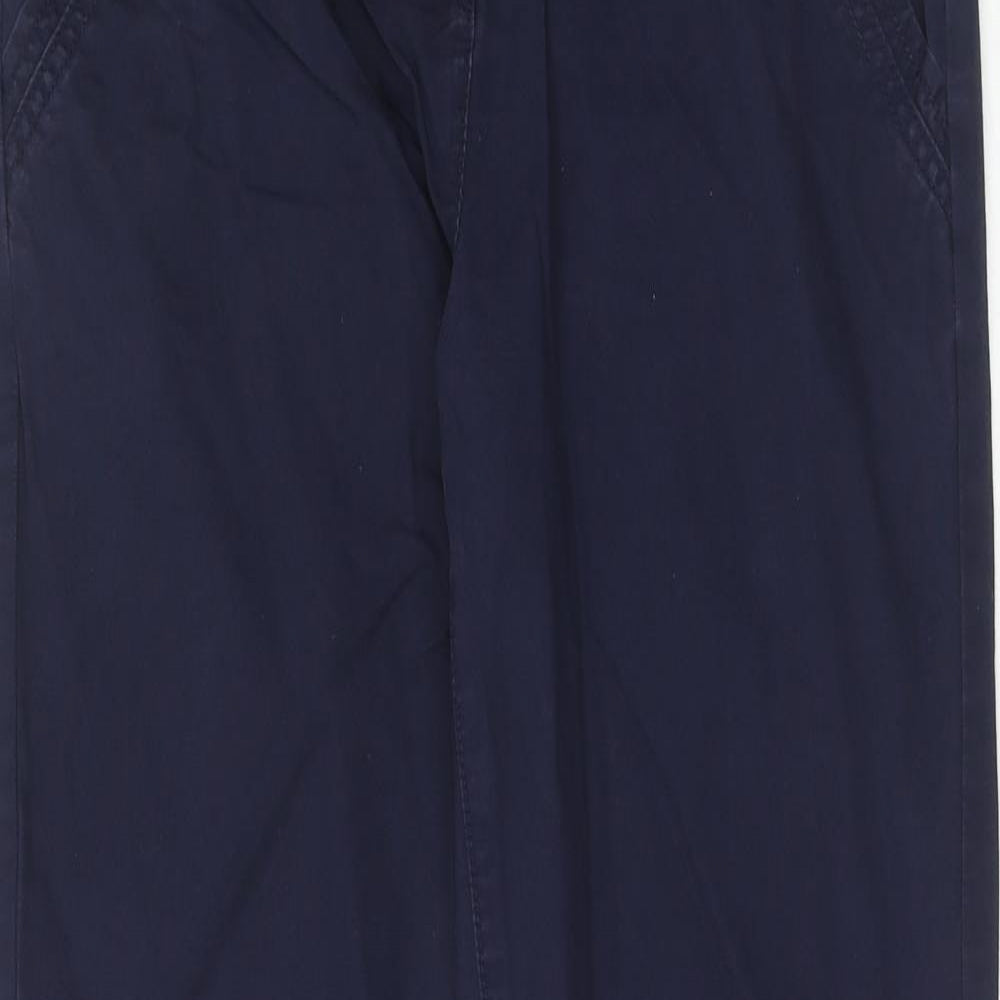 NEXT Womens Blue Cotton Trousers Size 8 Regular Zip