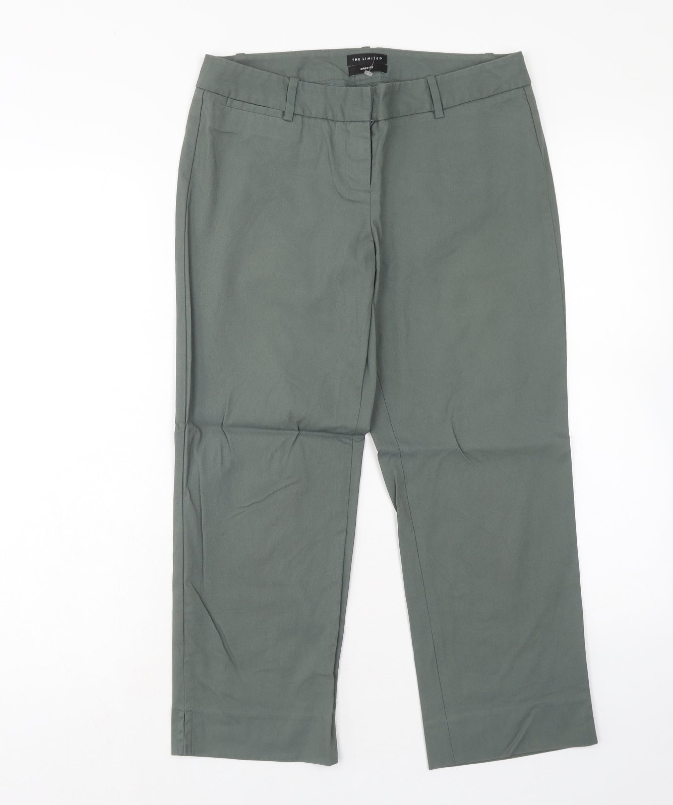 The Limited Womens Green Viscose Trousers Size 30 in Regular Hook & Eye