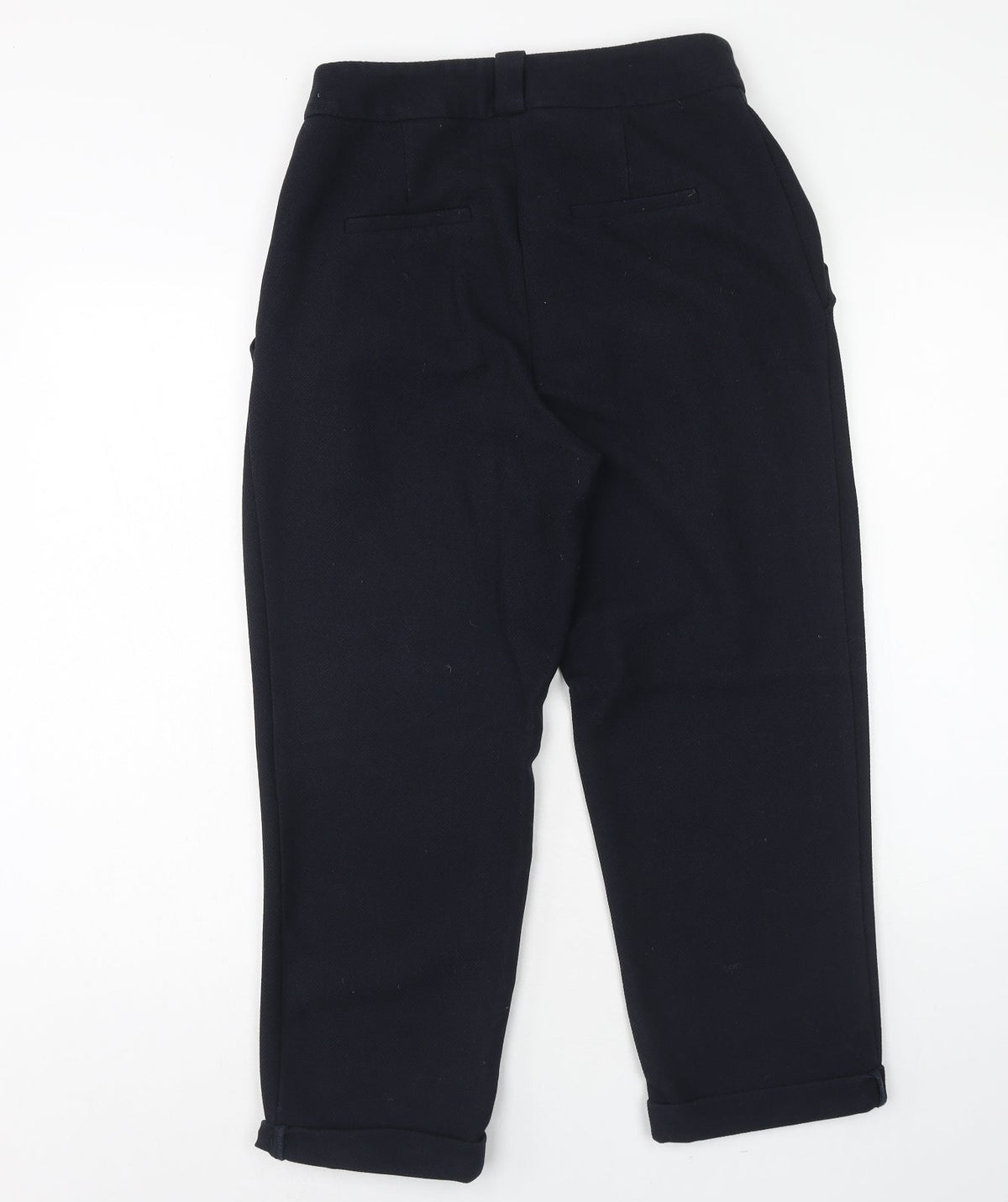 Topshop Womens Blue Polyester Trousers Size 10 Regular Hook & Eye