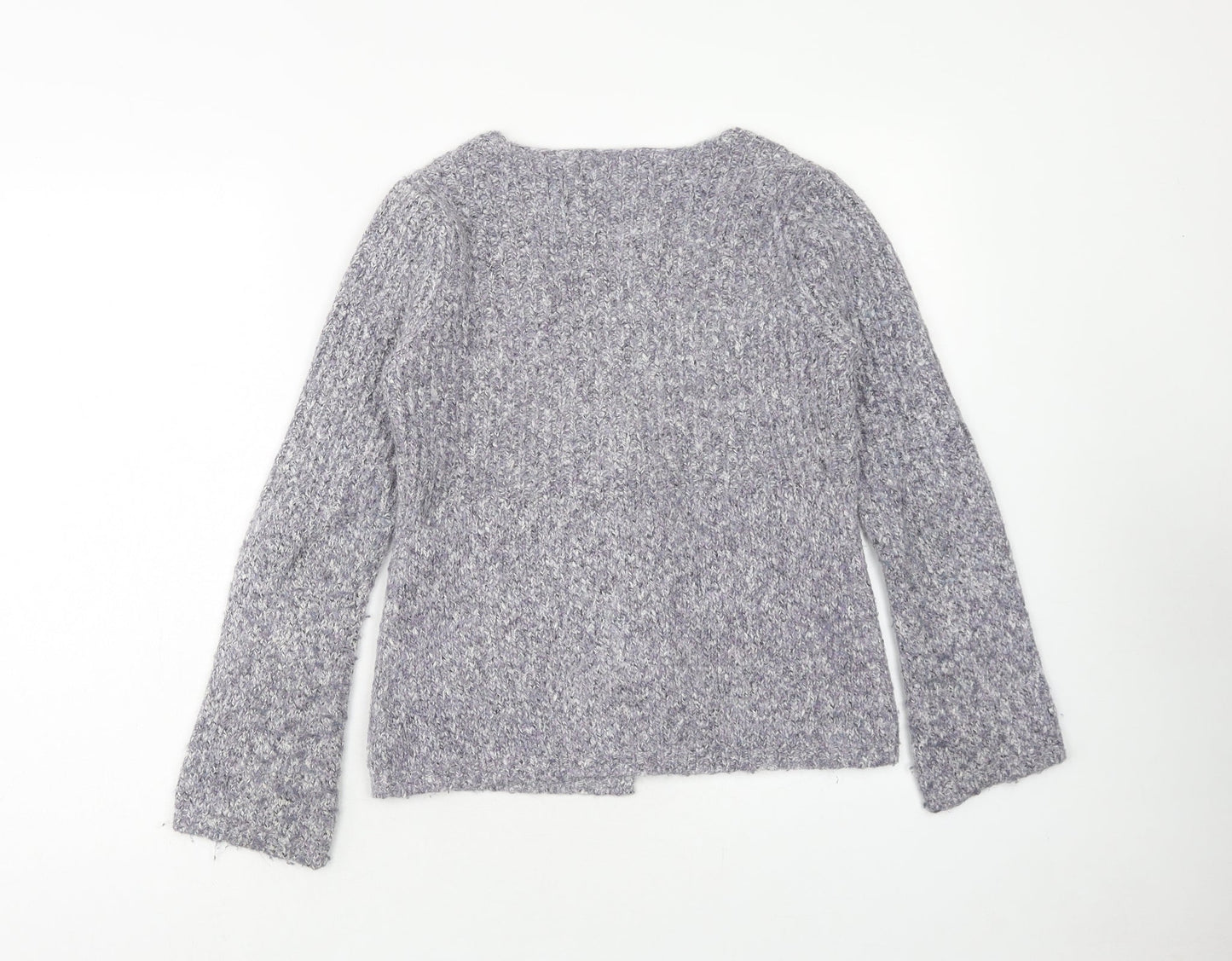 Marks and Spencer Womens Purple V-Neck Cotton Cardigan Jumper Size 8