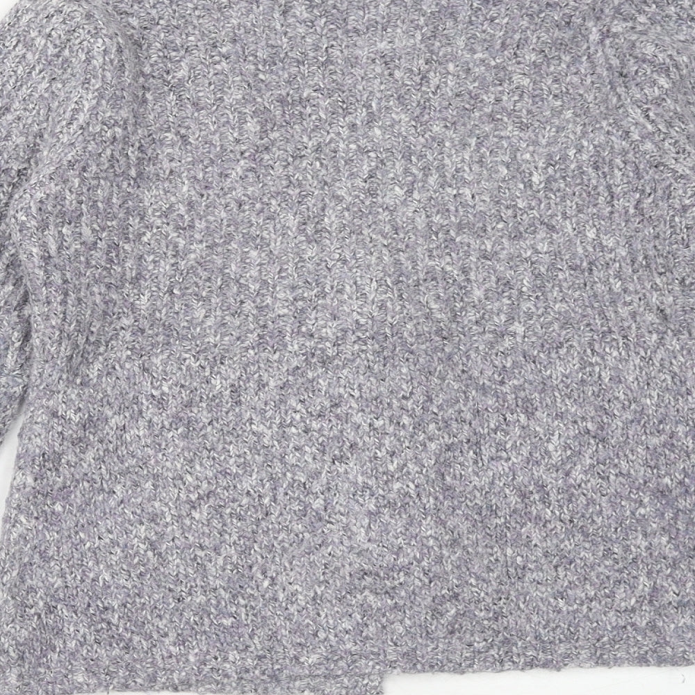 Marks and Spencer Womens Purple V-Neck Cotton Cardigan Jumper Size 8