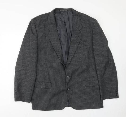 The Burton Collection Mens Grey Wool Jacket Suit Jacket Size 44 Regular
