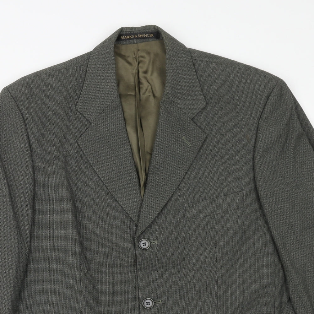 Marks and Spencer Mens Grey Wool Jacket Suit Jacket Size 38 Regular