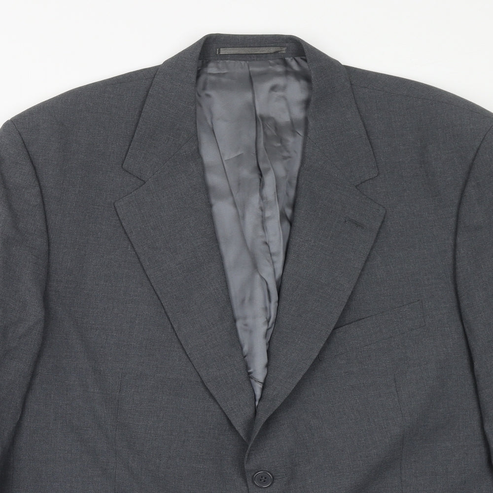 FABRIZIO GIANNI Mens Grey Wool Jacket Suit Jacket Size 44 Regular