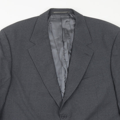 Fabrizio Mens Grey Wool Jacket Suit Jacket Size 44 Regular