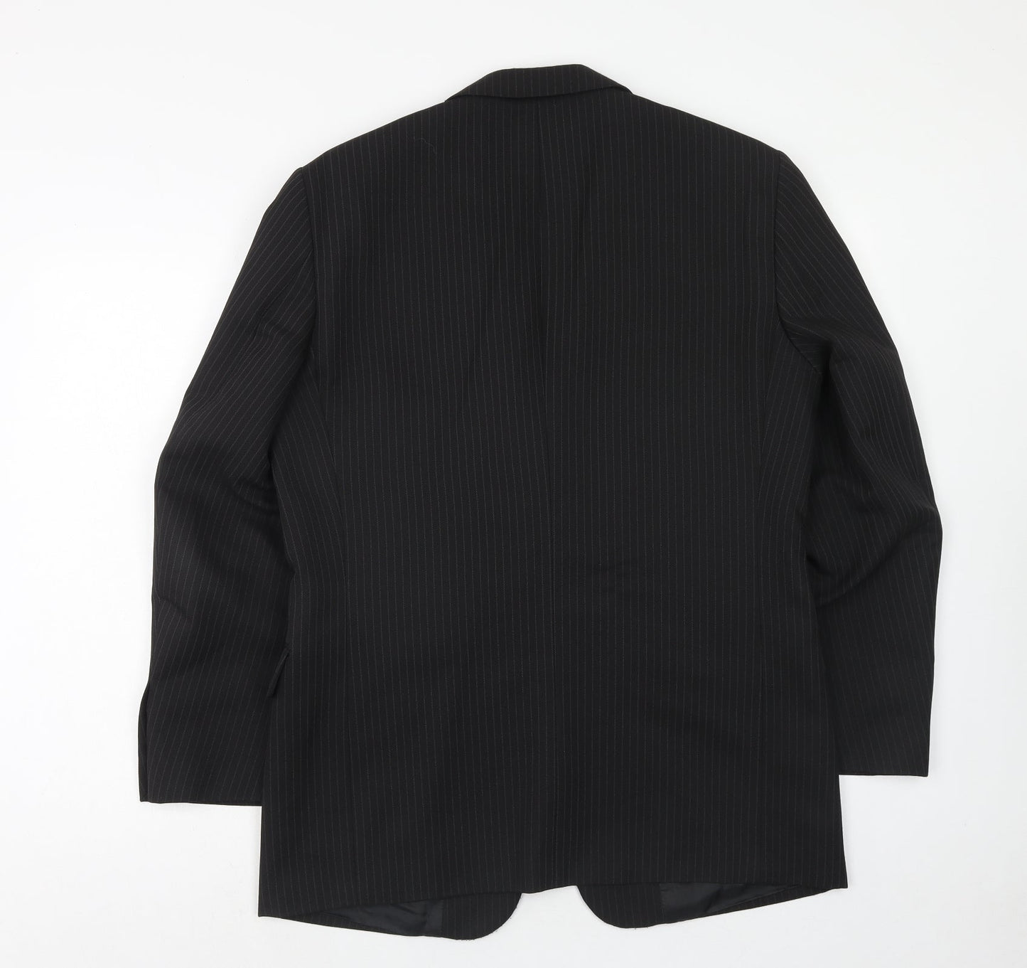 Taylor & Wright Mens Black Striped Polyester Jacket Suit Jacket Size 40 Regular