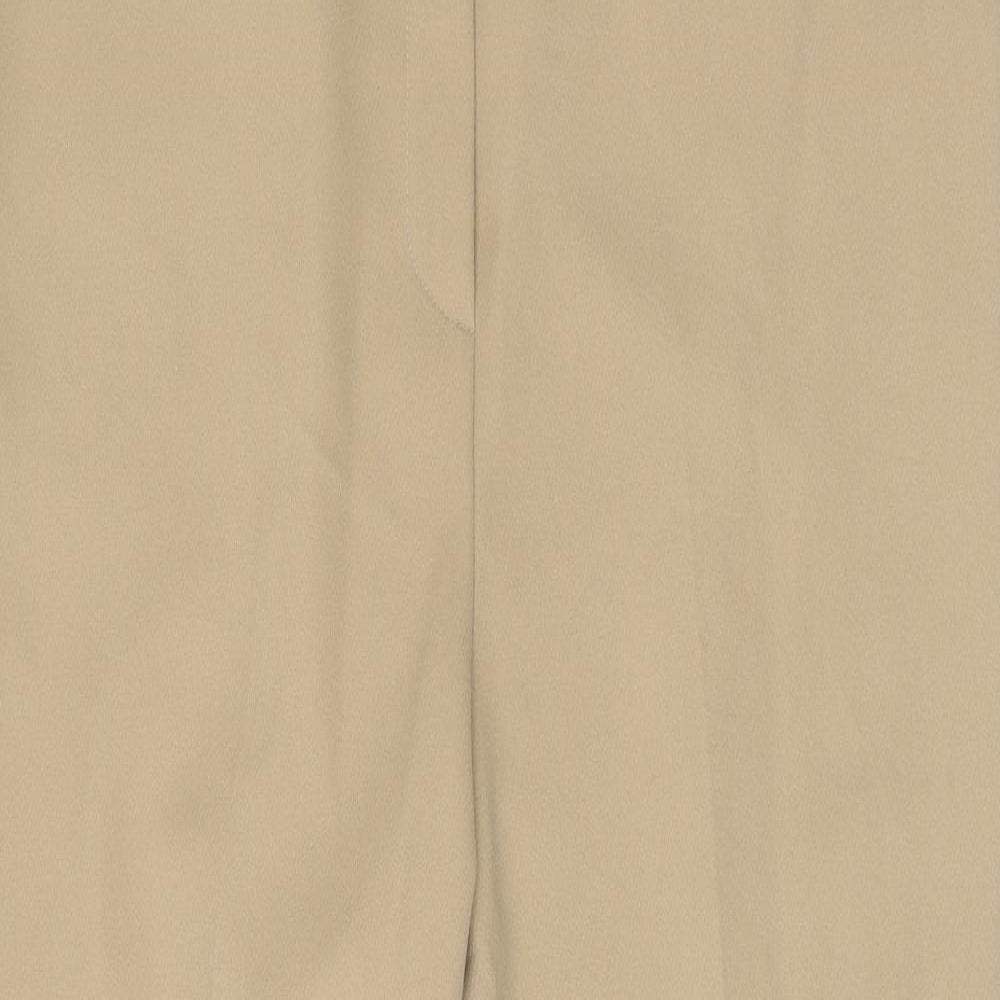Preworn Womens Brown Polyester Trousers Size 32 in Regular Zip