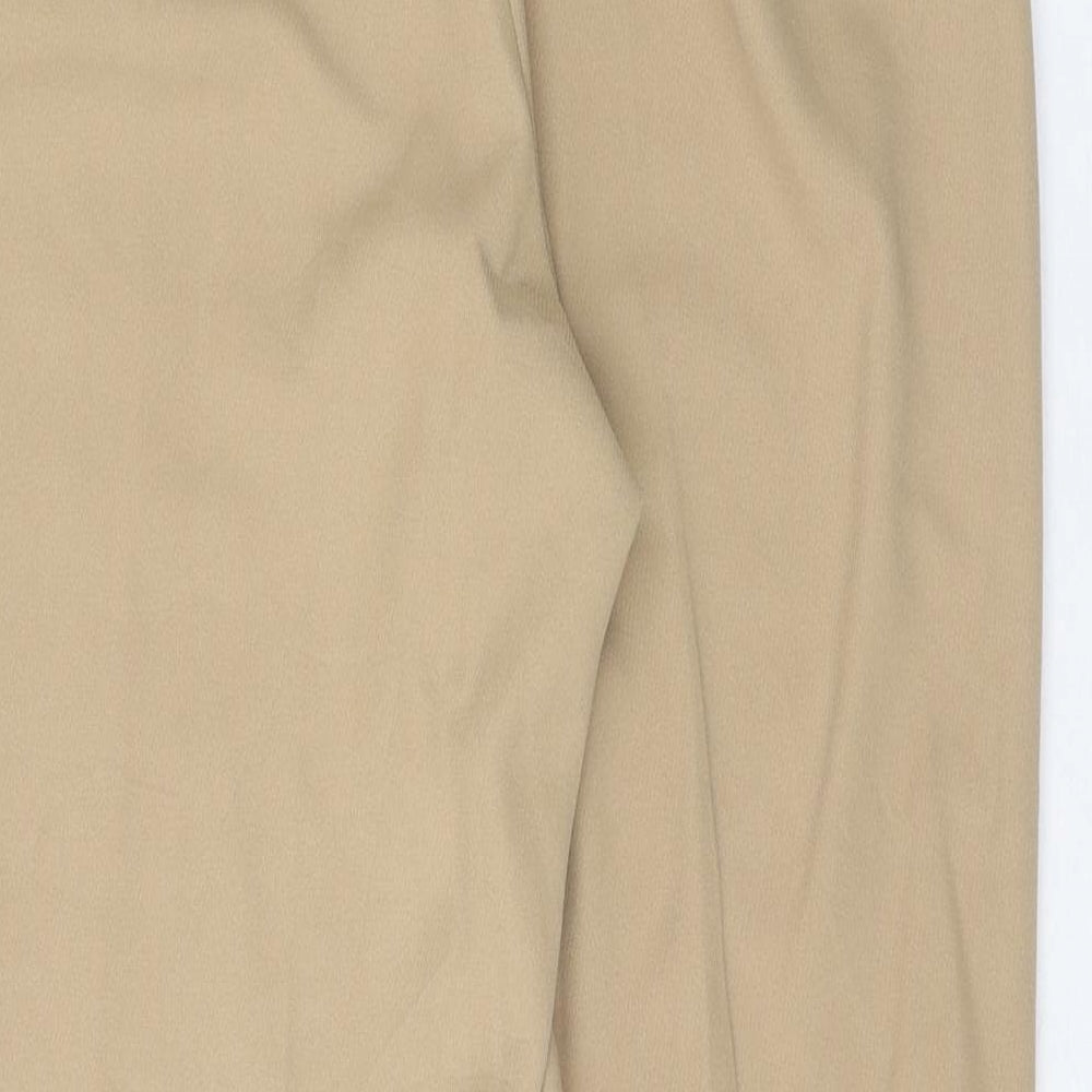 Preworn Womens Brown Polyester Trousers Size 32 in Regular Zip