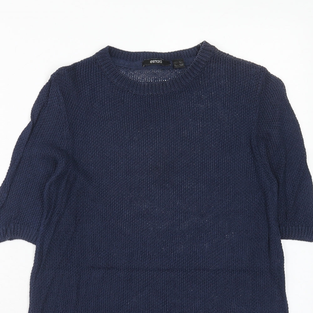 ESMARA Womens Blue Crew Neck Acrylic Pullover Jumper Size 10 Pullover