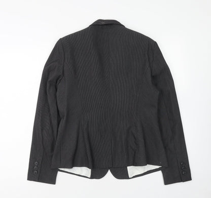 Next Womens Grey Polyester Jacket Blazer Size 14 Button