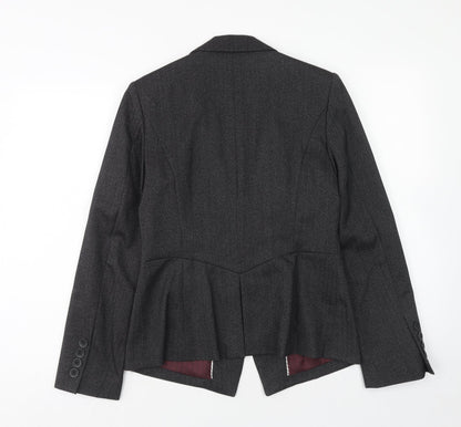 Next Womens Grey Polyester Jacket Blazer Size 10 Button
