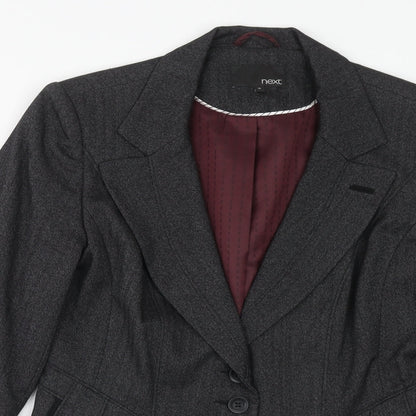 Next Womens Grey Polyester Jacket Blazer Size 10 Button