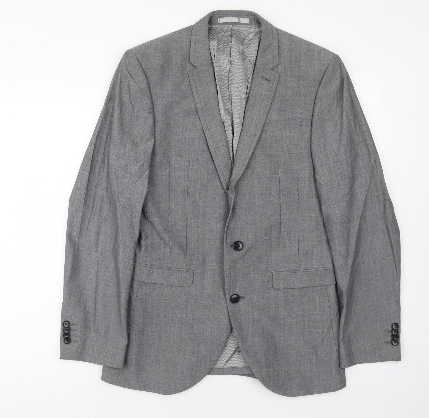 NEXT Mens Grey Wool Jacket Suit Jacket Size 38 Regular