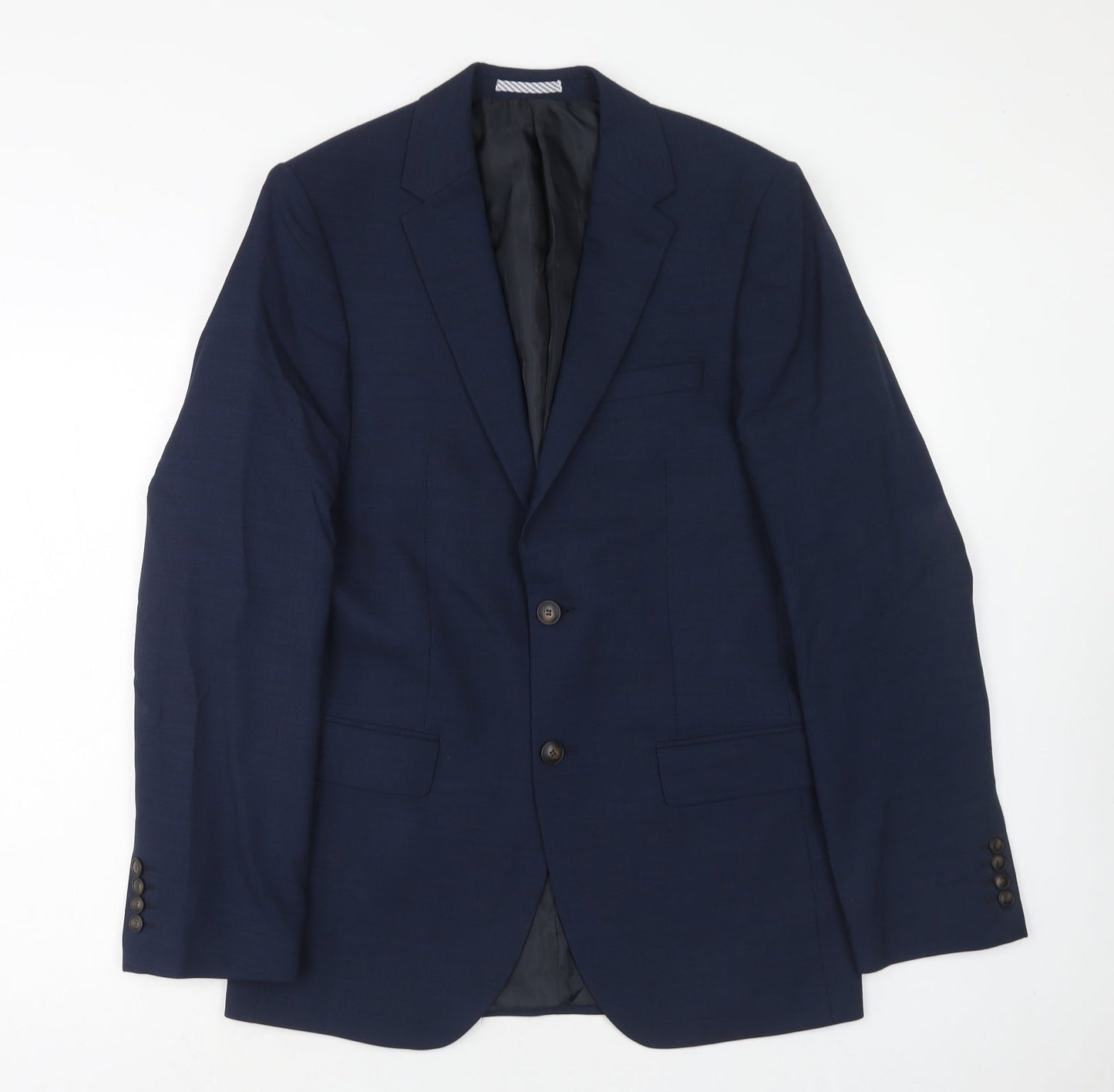 Marks and Spencer Mens Blue Wool Jacket Suit Jacket Size 38 Regular