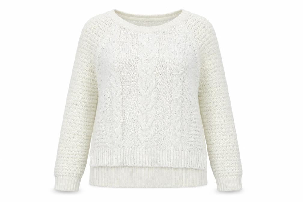 George Womens Ivory Scoop Neck Acrylic Pullover Jumper Size 12