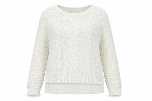George Womens Ivory Scoop Neck Acrylic Pullover Jumper Size 12