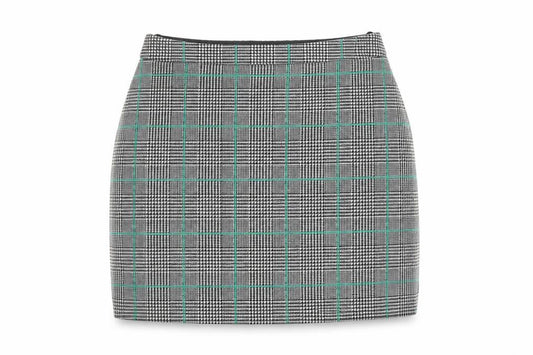 Papaya Womens Grey Plaid Polyester Mini Skirt Size 8 Zip