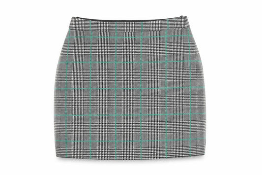 Papaya Womens Grey Plaid Polyester Mini Skirt Size 8 Zip