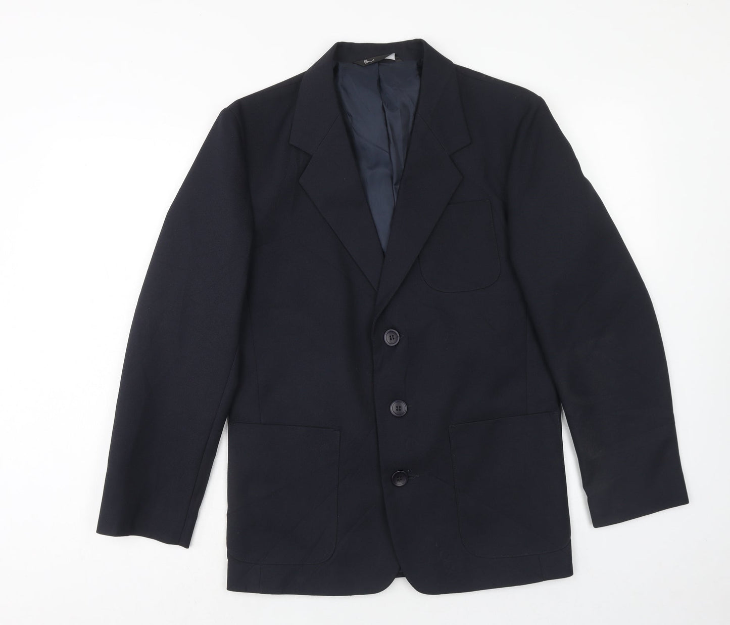BHS Mens Blue Polyester Jacket Blazer Size 34 Regular