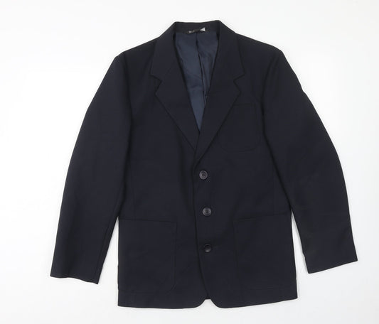 BHS Mens Blue Polyester Jacket Blazer Size 34 Regular
