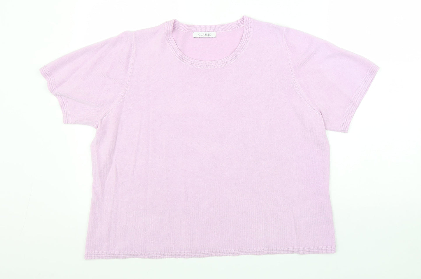 Marks and Spencer Womens Purple Round Neck Acrylic Pullover Jumper Size 18 Pullover