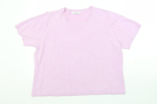 Marks and Spencer Womens Purple Round Neck Acrylic Pullover Jumper Size 18 Pullover