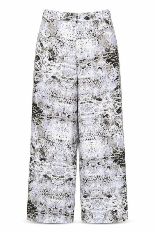 Boohoo Womens Grey Animal Print Polyester Trousers Size 8 L32 in Regular Zip - Snake Print