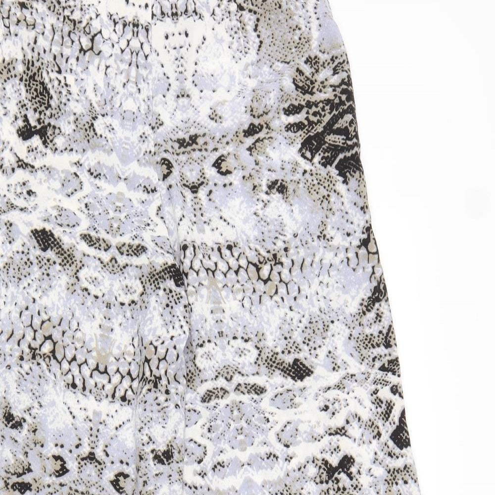 Boohoo Womens Grey Animal Print Polyester Trousers Size 8 L32 in Regular Zip - Snake Print