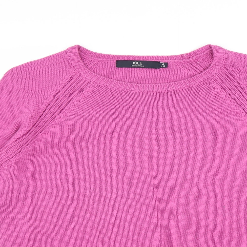 EWM Womens Pink Round Neck 100% Cotton Pullover Jumper Size 12