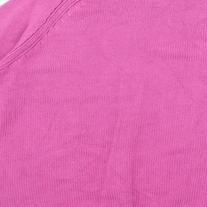 EWM Womens Pink Round Neck 100% Cotton Pullover Jumper Size 12