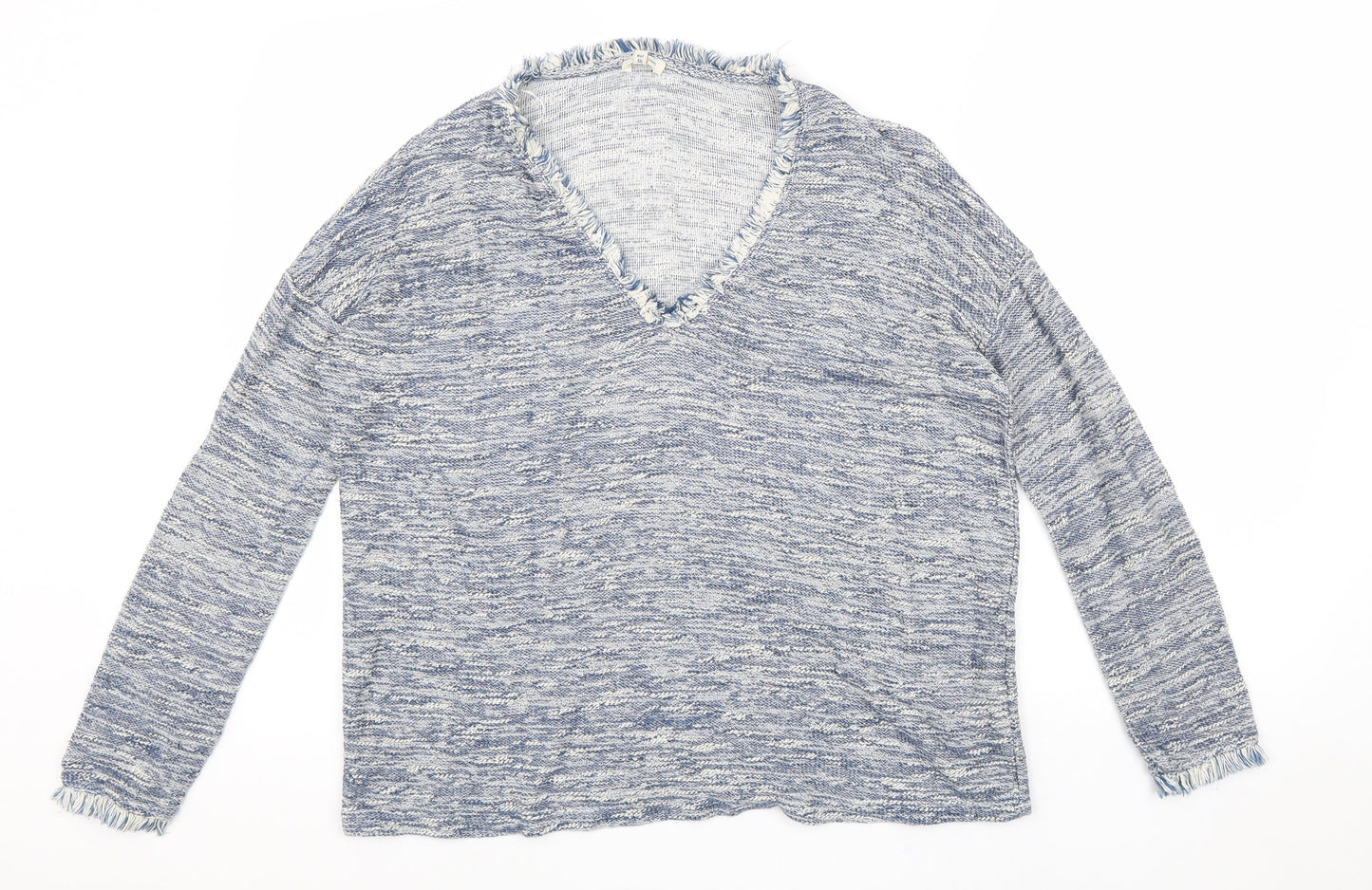 River Island Womens Grey V-Neck Viscose Pullover Jumper Size 10 Pullover